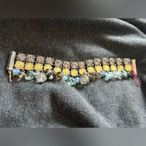 NEW Vintage Magnet Clasp Multicolor Beaded Bracelet